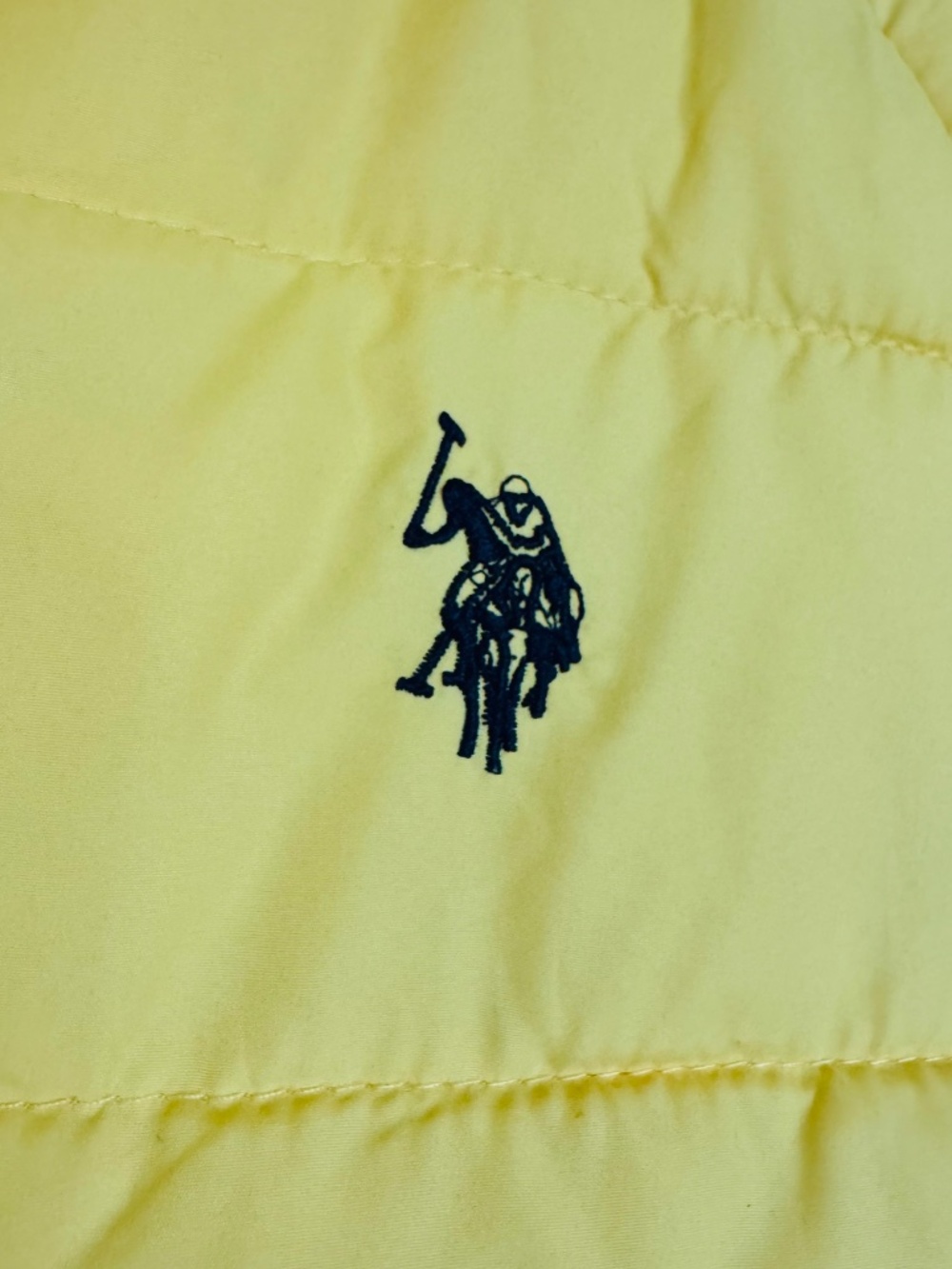 U.S. Polo Assn. Men's XL Puffer Vest Butter Yellow Quilted Midweight Zip New - Picture 5 of 12